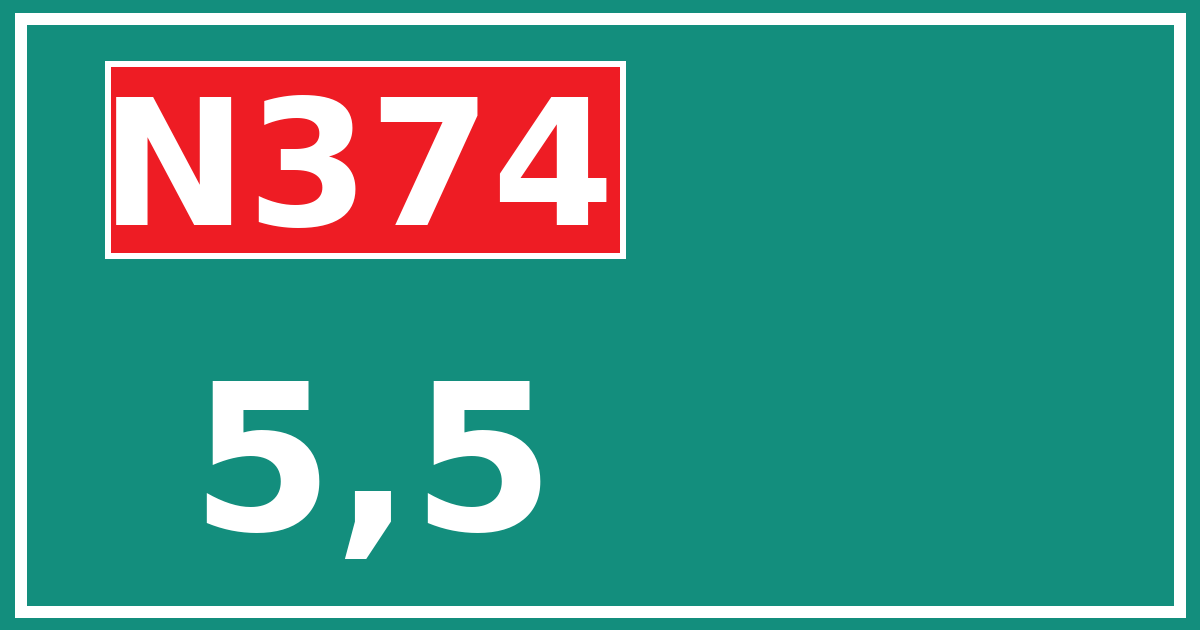 Hectometerbord N374 5,5