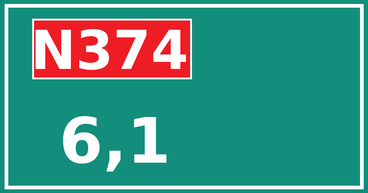 Hectometerbord N374 6,1