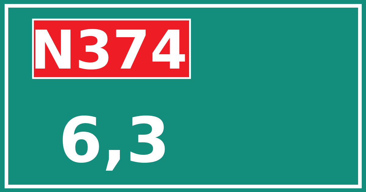 Hectometerbord N374 6,3