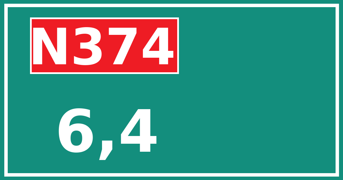 Hectometerbord N374 6,4