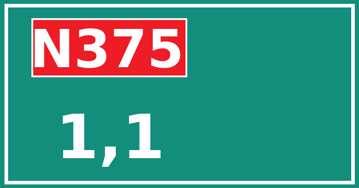Hectometerbord N375 1,1