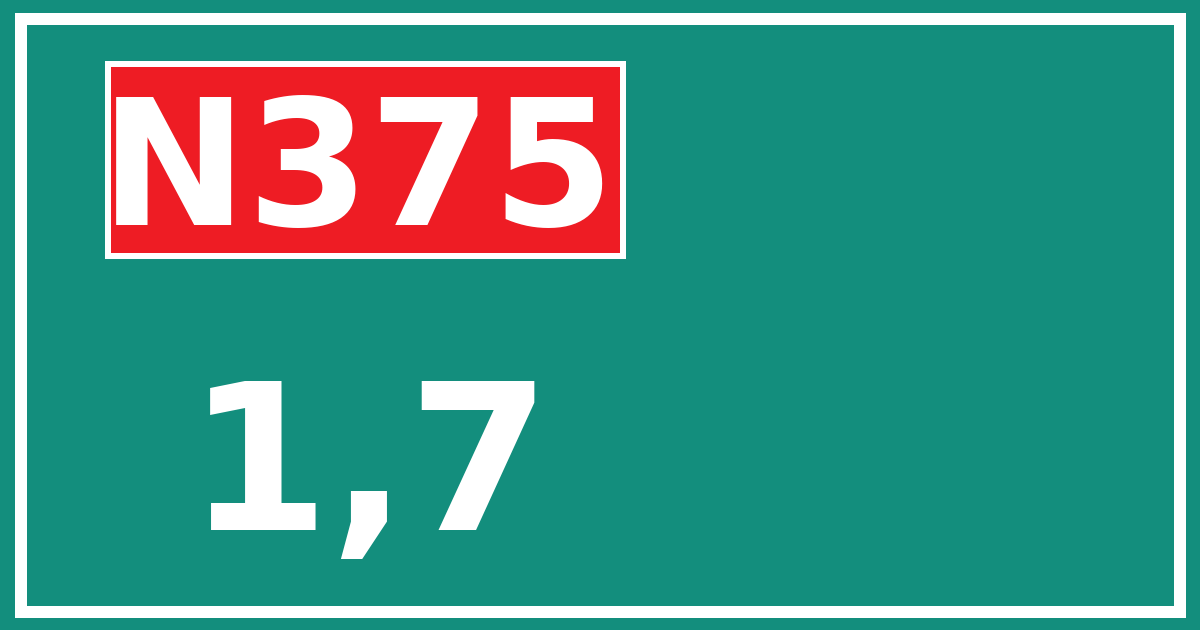 Hectometerbord N375 1,7