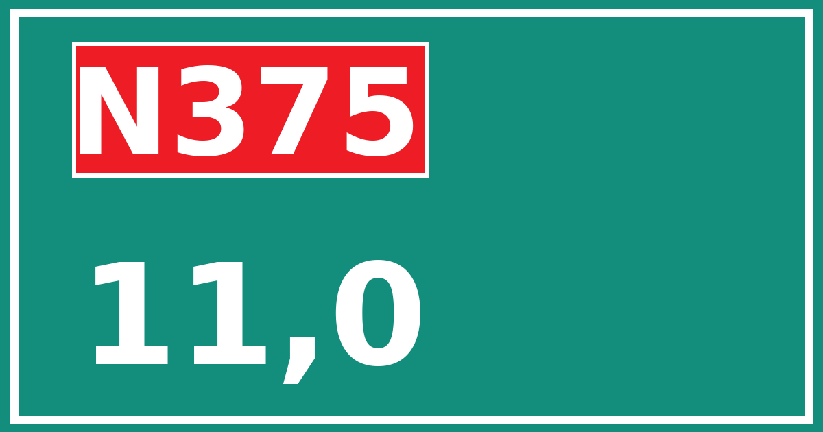 Hectometerbord N375 11,0