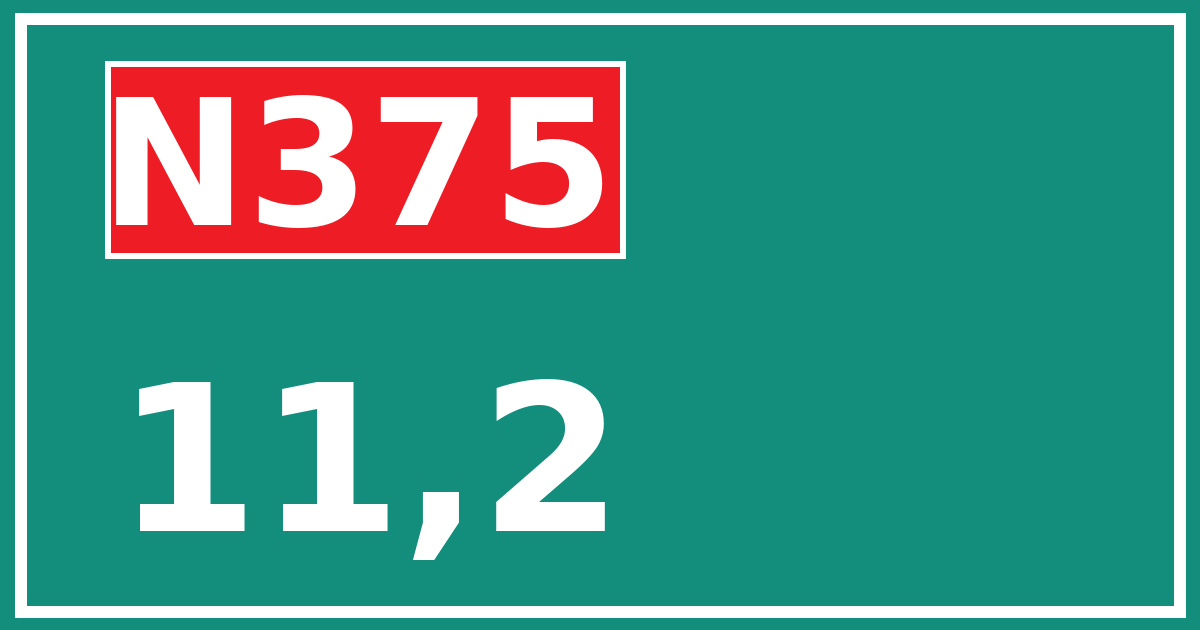 Hectometerbord N375 11,2