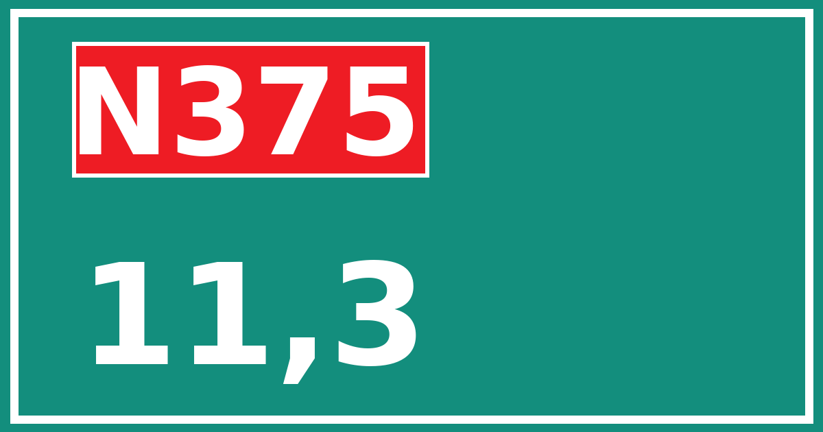 Hectometerbord N375 11,3