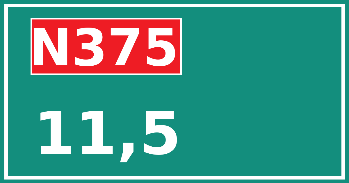 Hectometerbord N375 11,5