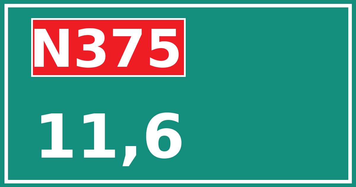Hectometerbord N375 11,6