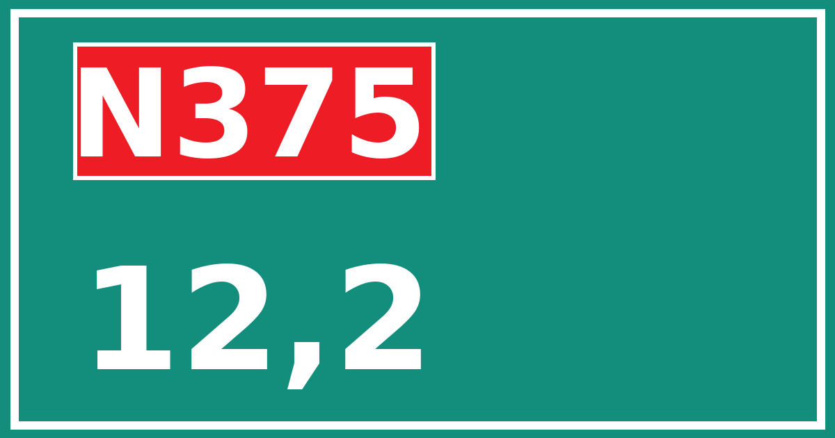 Hectometerbord N375 12,2