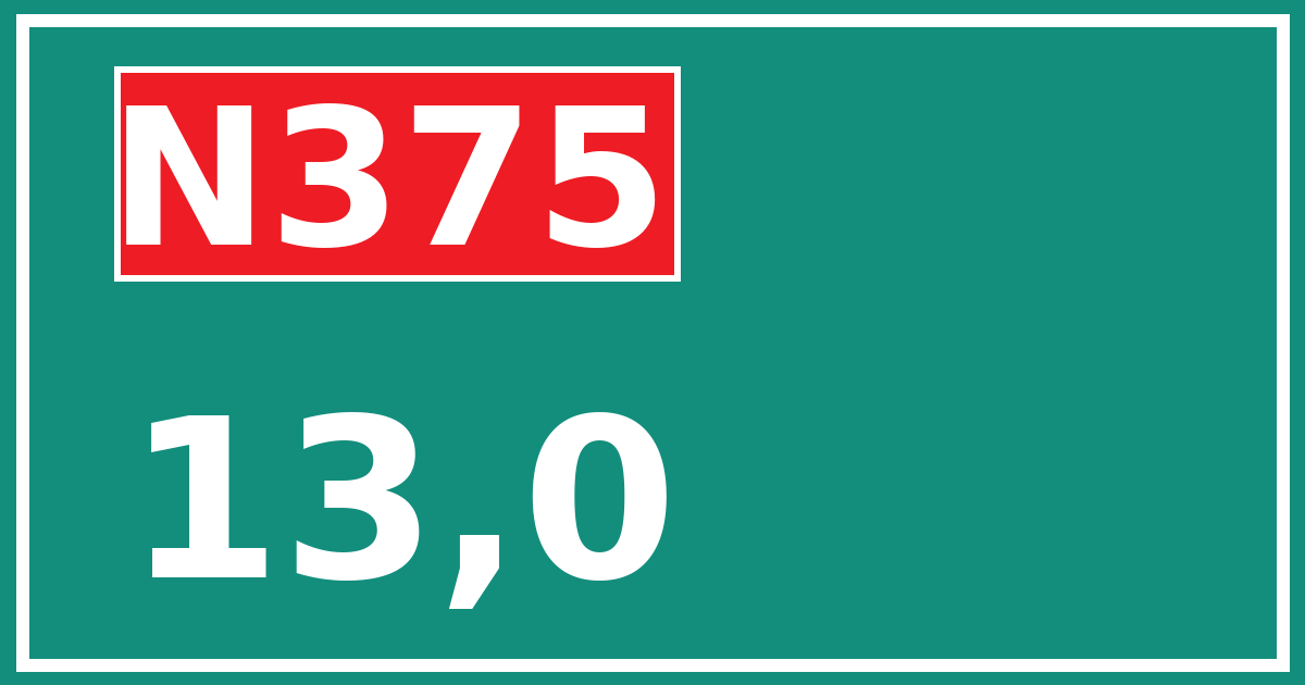Hectometerbord N375 13,0