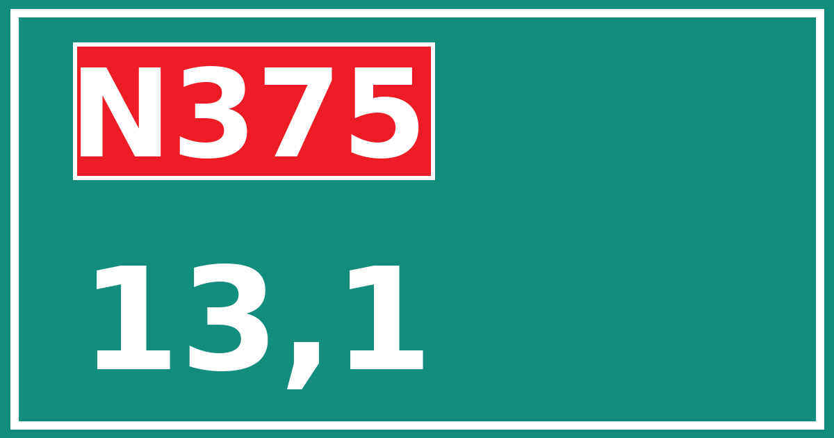 Hectometerbord N375 13,1