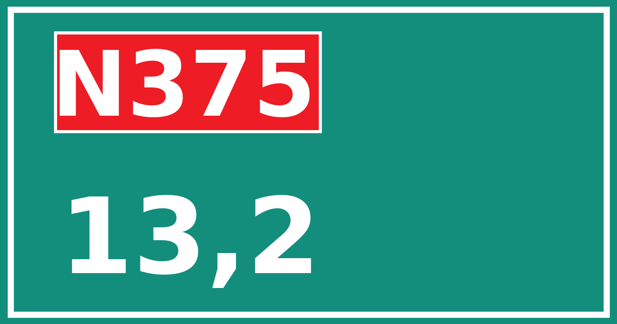 Hectometerbord N375 13,2