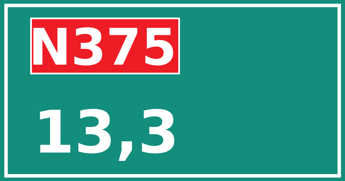 Hectometerbord N375 13,3