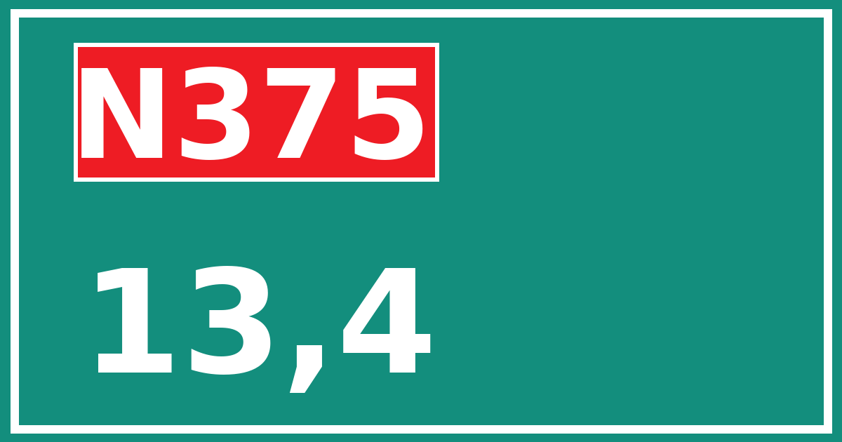 Hectometerbord N375 13,4