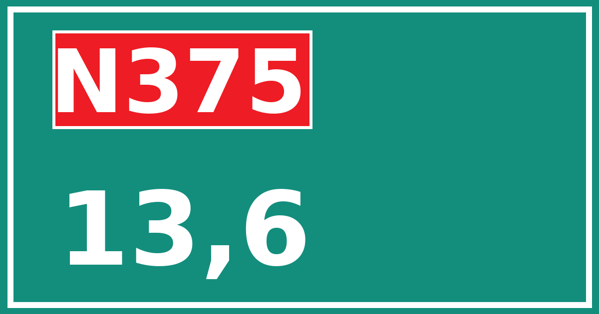Hectometerbord N375 13,6