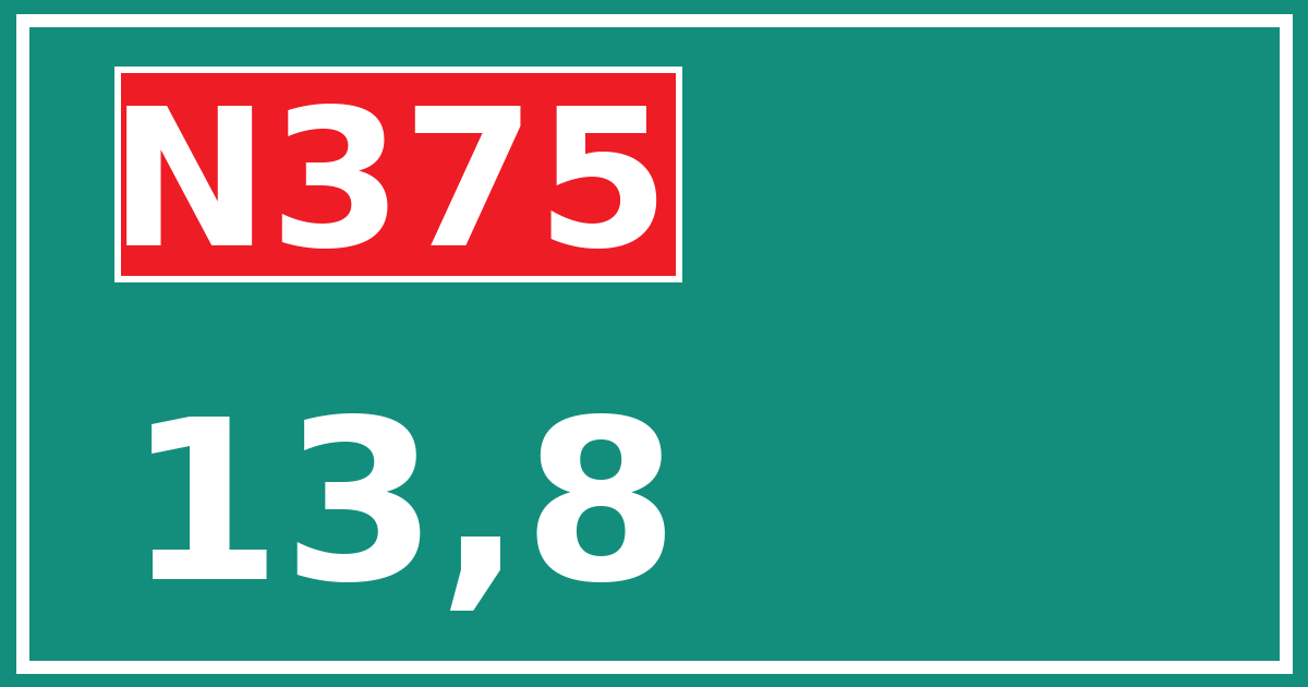 Hectometerbord N375 13,8