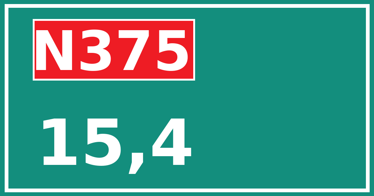 Hectometerbord N375 15,4