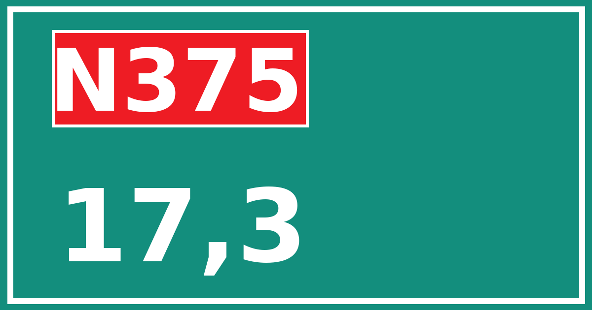 Hectometerbord N375 17,3