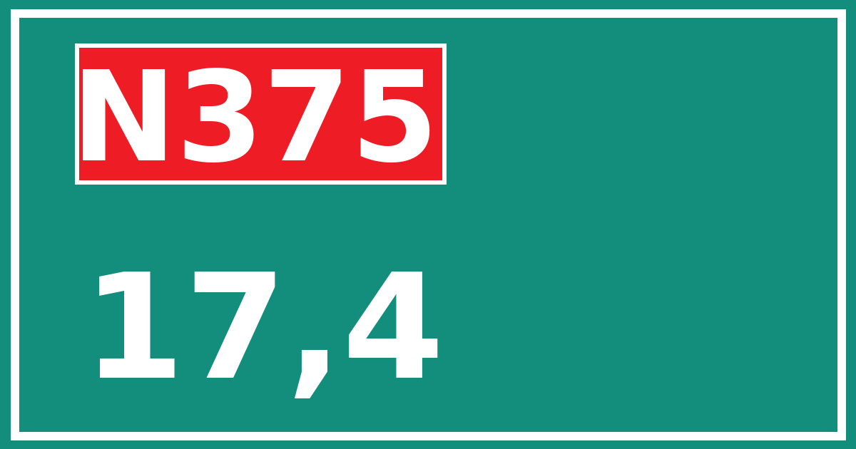 Hectometerbord N375 17,4