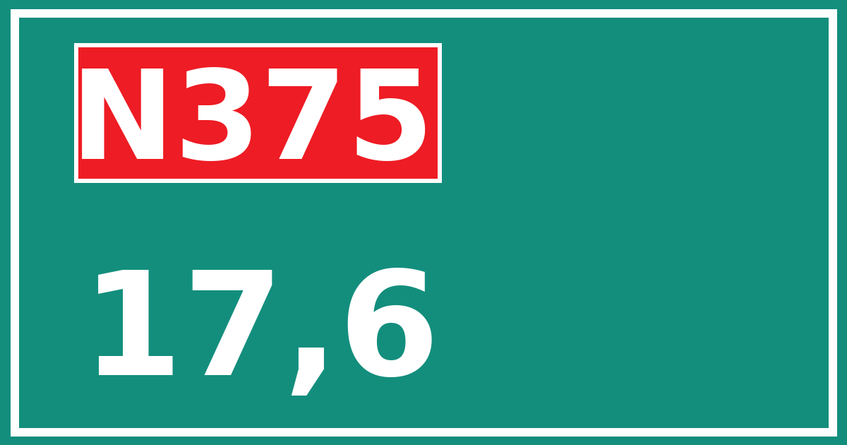 Hectometerbord N375 17,6
