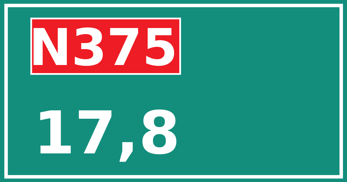 Hectometerbord N375 17,8