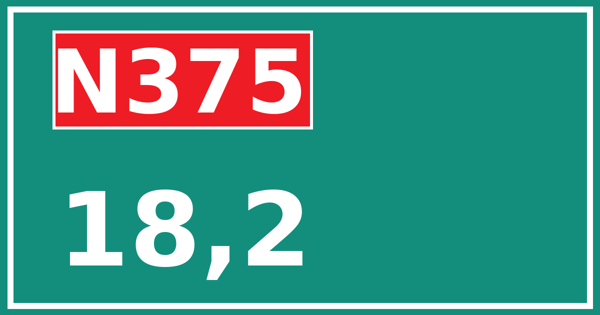 Hectometerbord N375 18,2