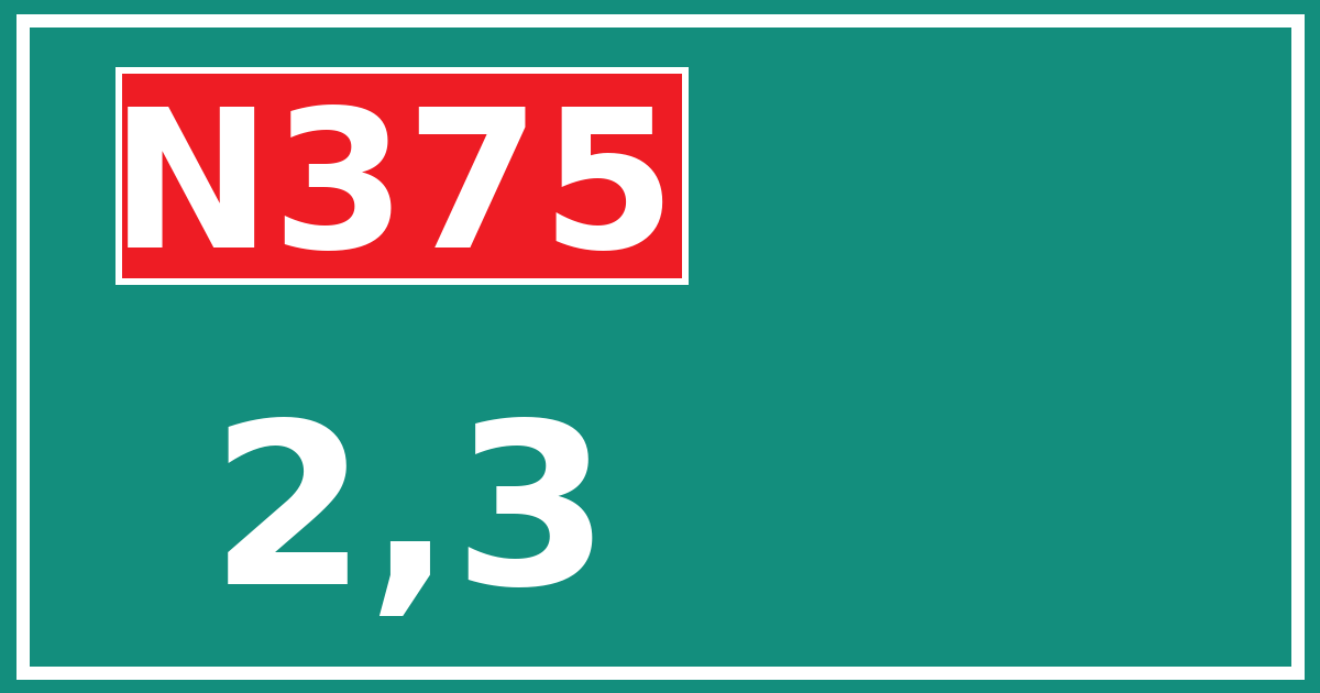 Hectometerbord N375 2,3