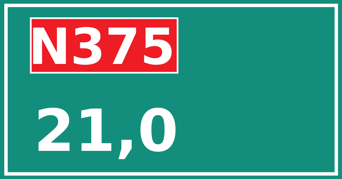 Hectometerbord N375 21,0