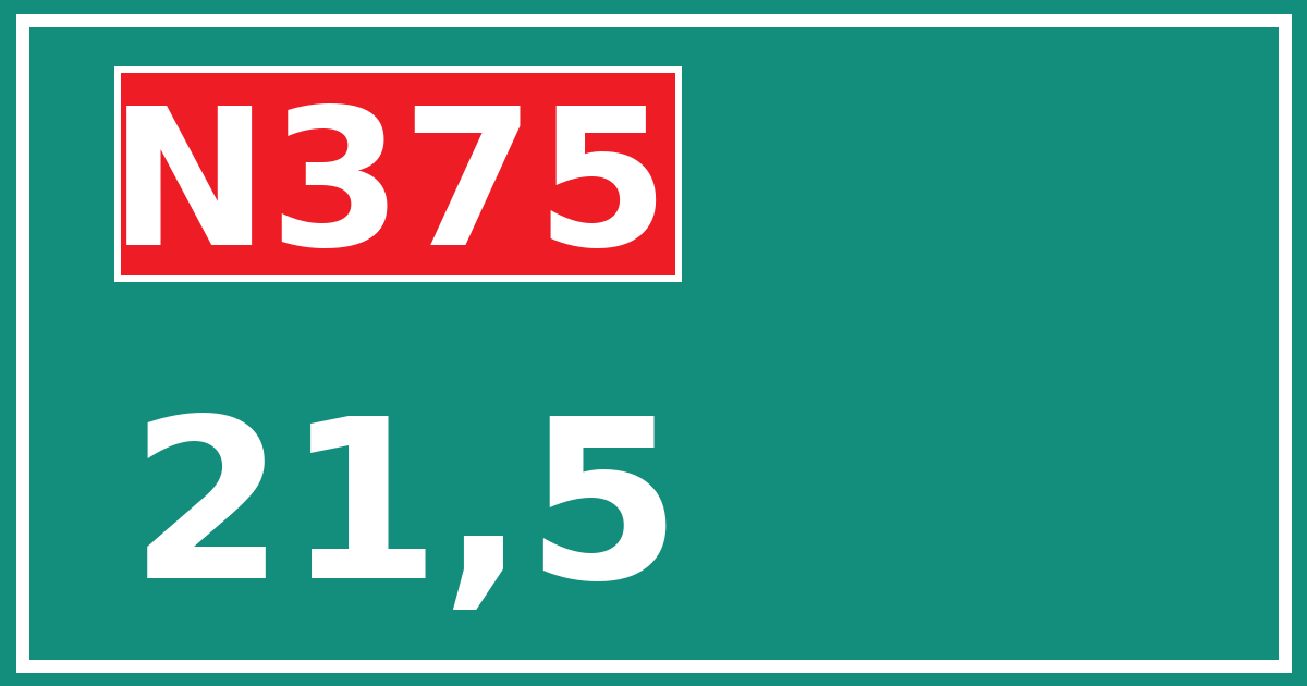 Hectometerbord N375 21,5