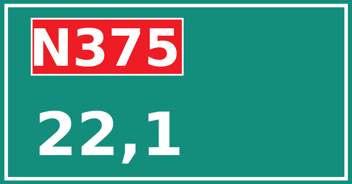 Hectometerbord N375 22,1