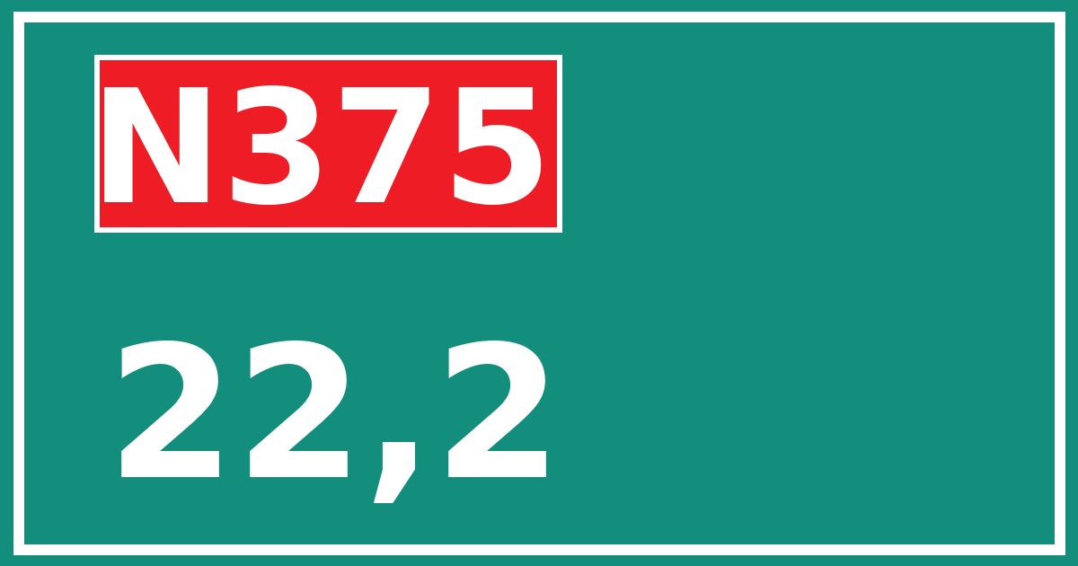Hectometerbord N375 22,2