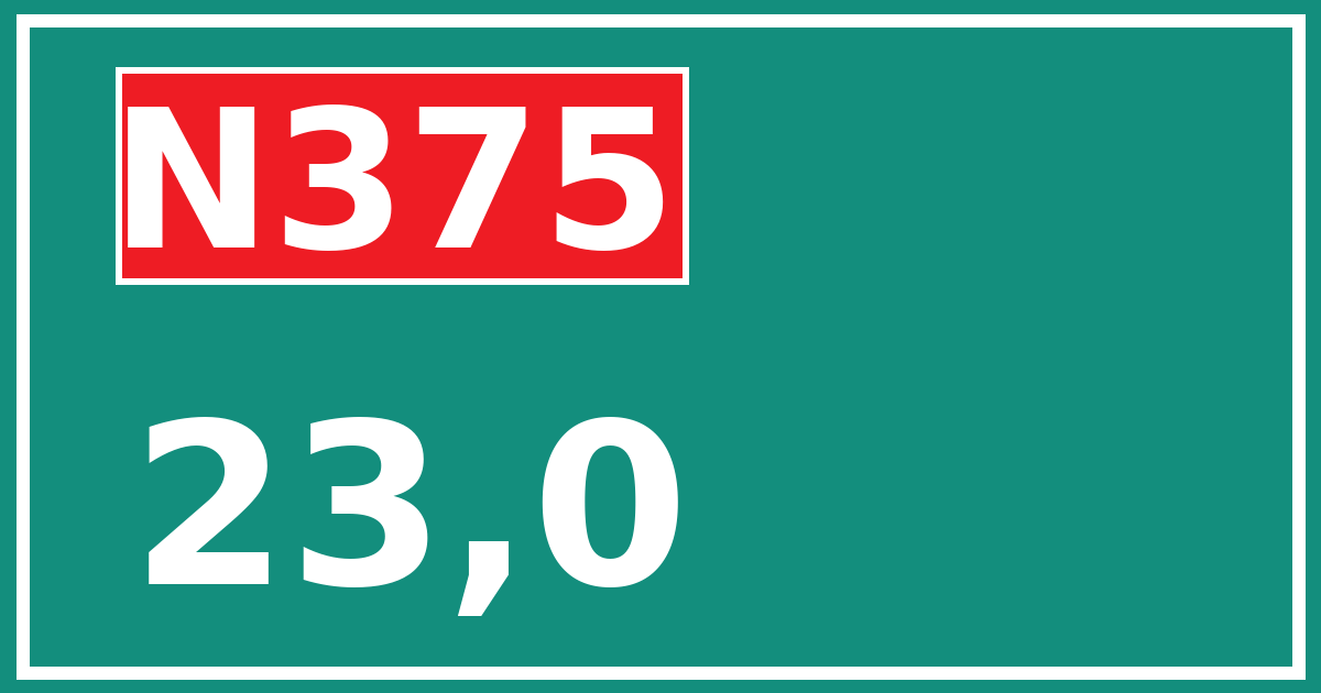 Hectometerbord N375 23,0
