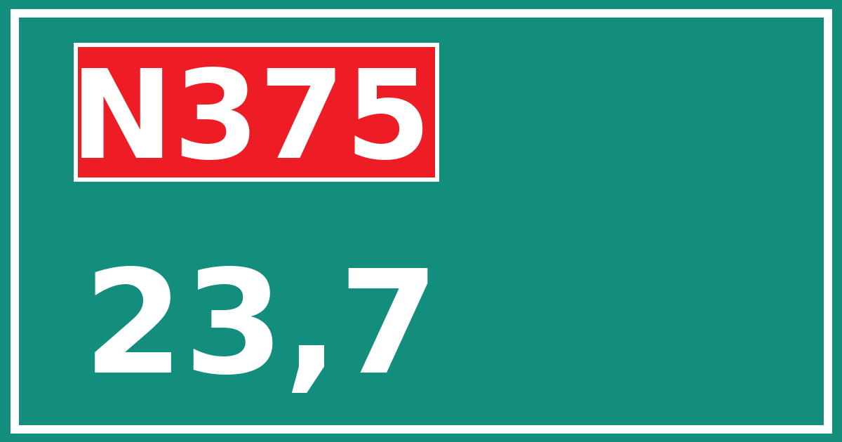 Hectometerbord N375 23,7