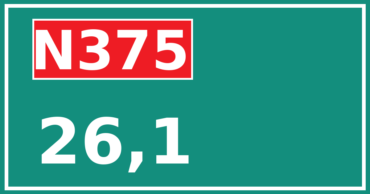 Hectometerbord N375 26,1