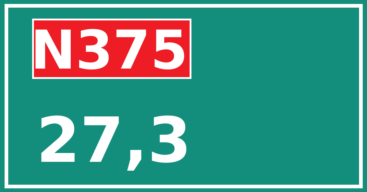 Hectometerbord N375 27,3