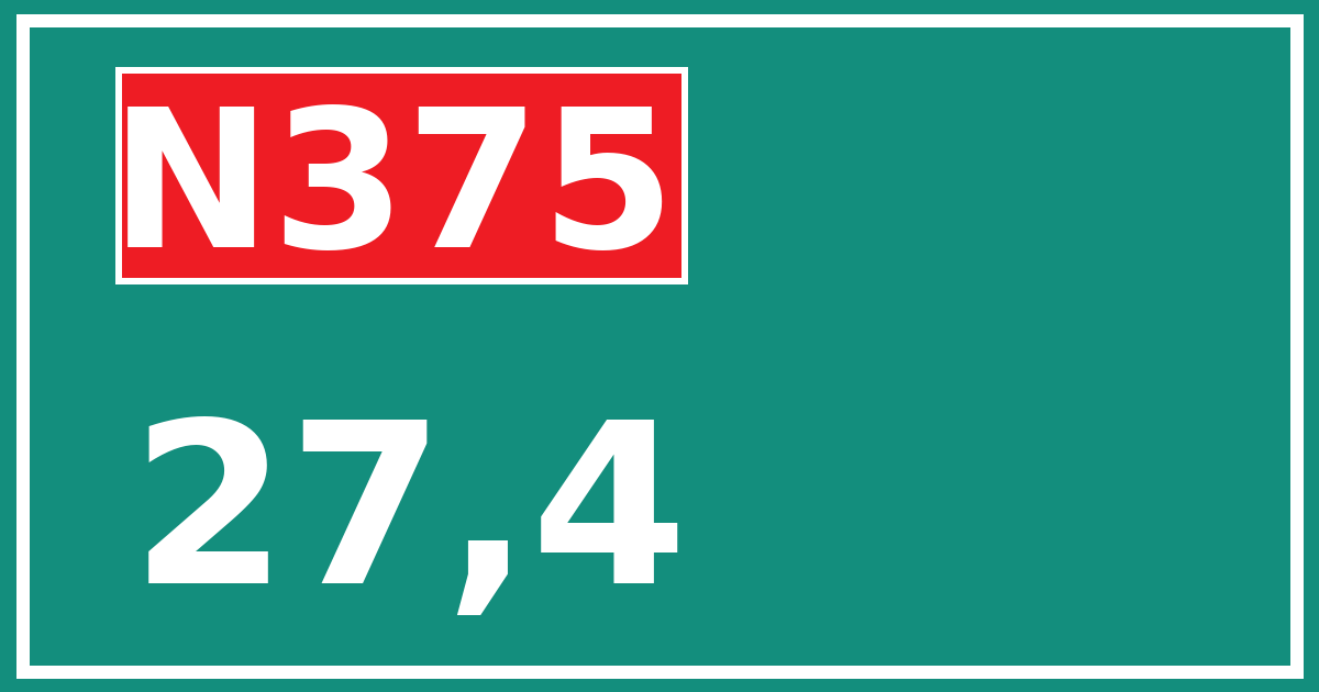 Hectometerbord N375 27,4