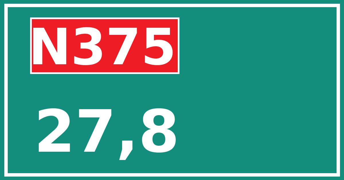 Hectometerbord N375 27,8