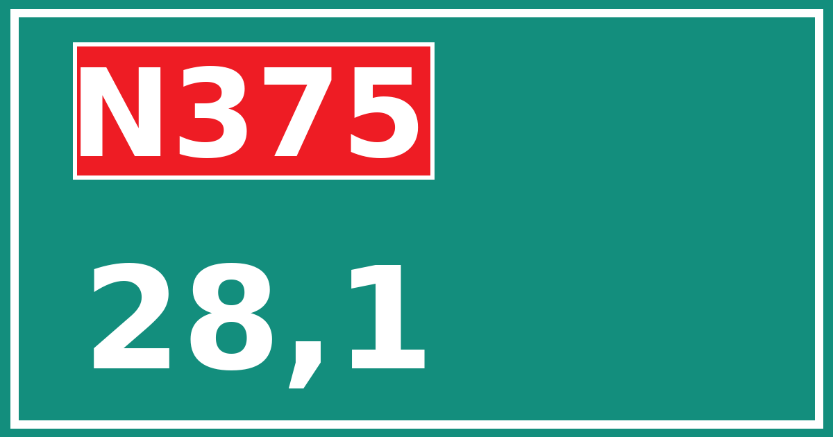 Hectometerbord N375 28,1