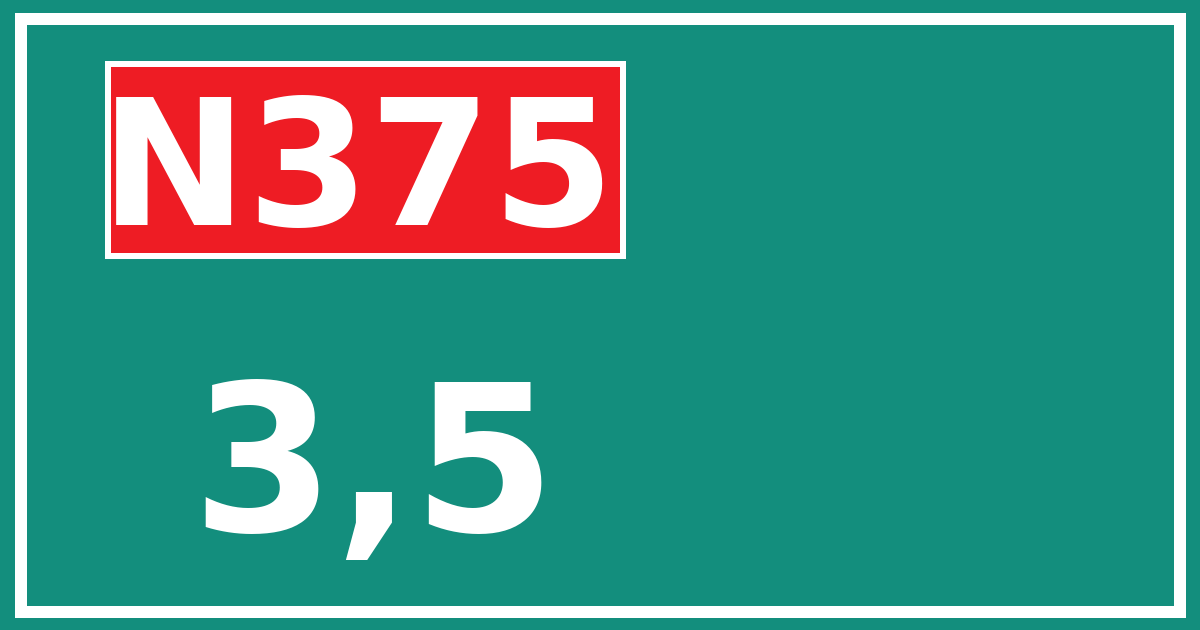Hectometerbord N375 3,5