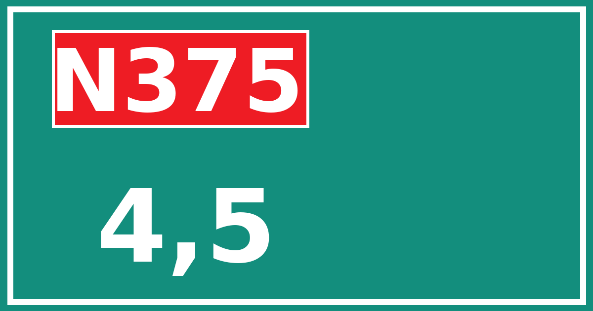 Hectometerbord N375 4,5