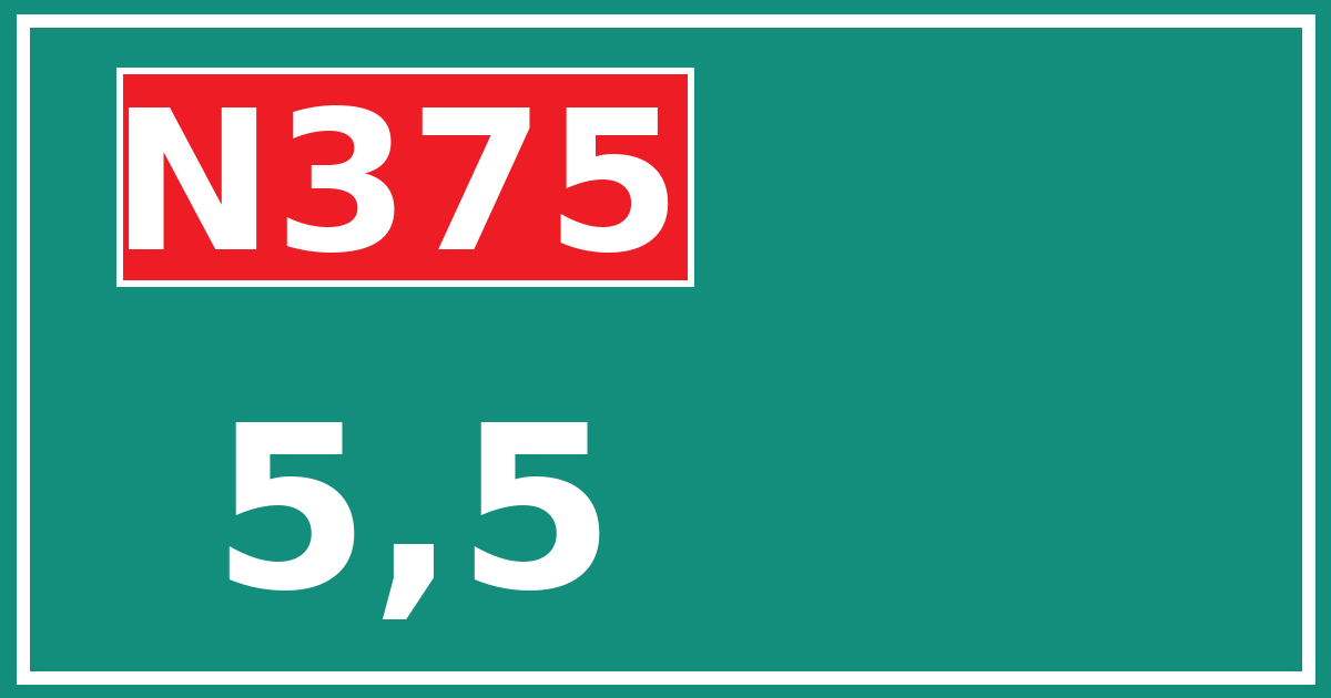 Hectometerbord N375 5,5