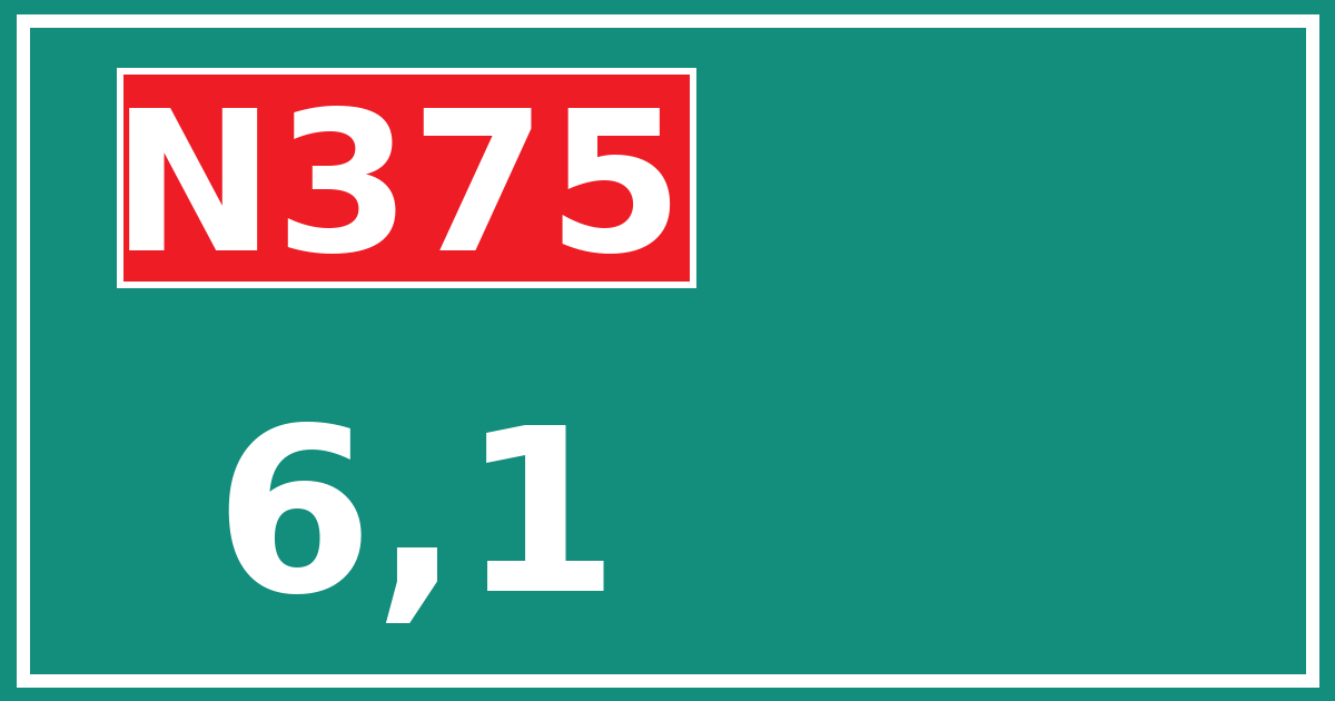 Hectometerbord N375 6,1