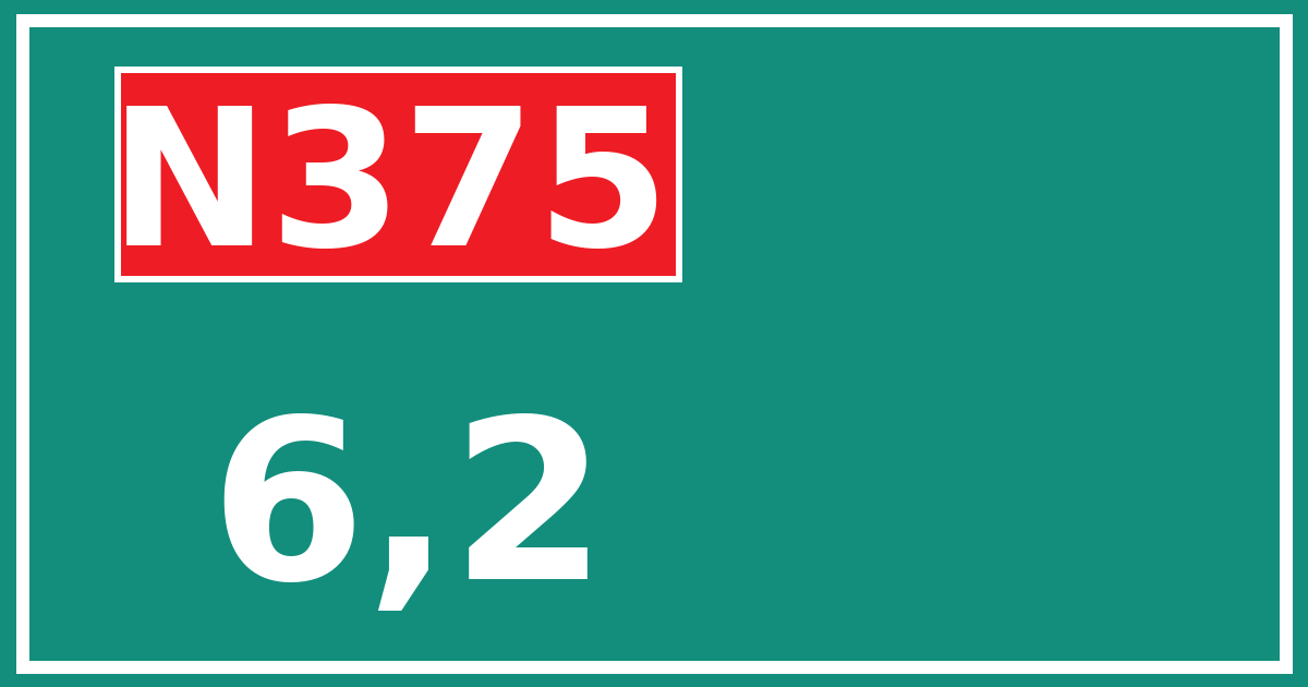 Hectometerbord N375 6,2