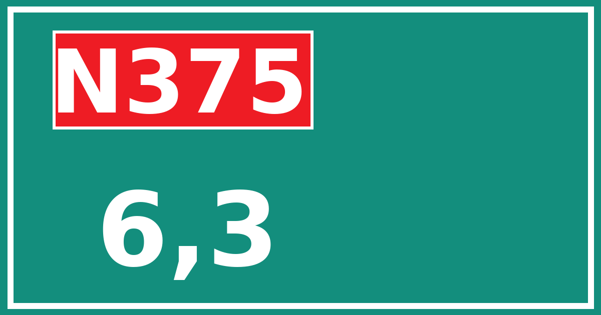 Hectometerbord N375 6,3