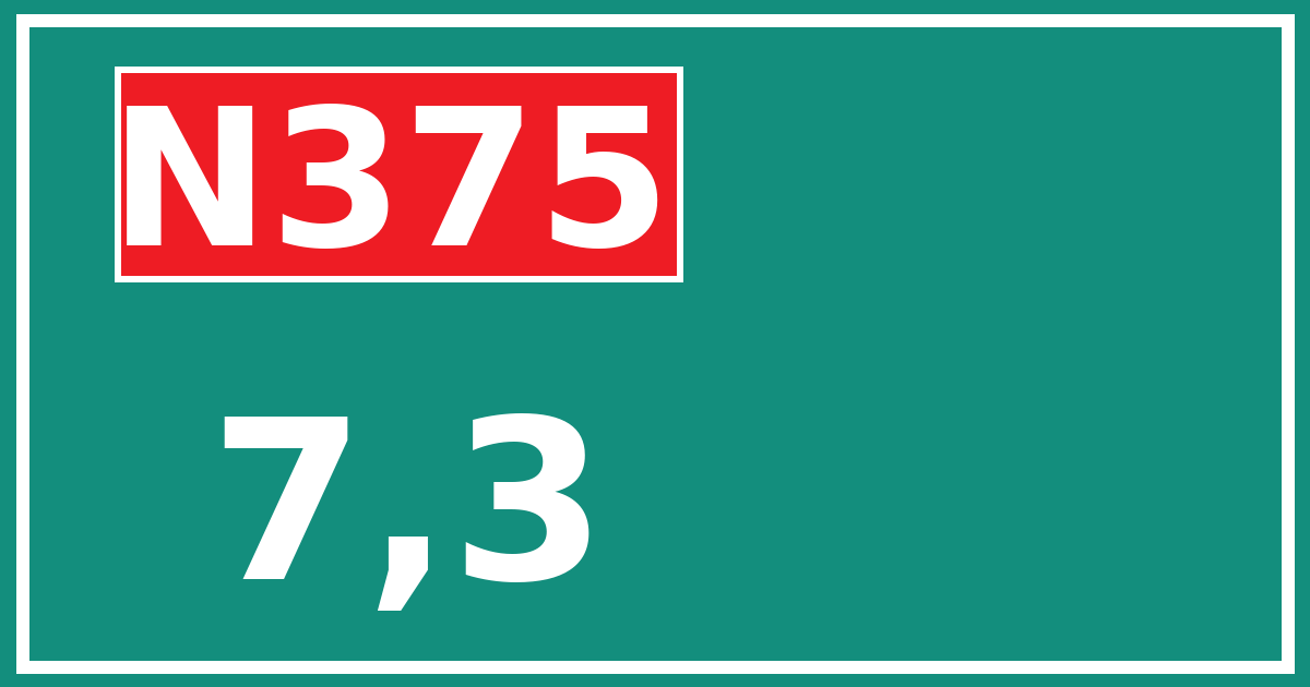 Hectometerbord N375 7,3