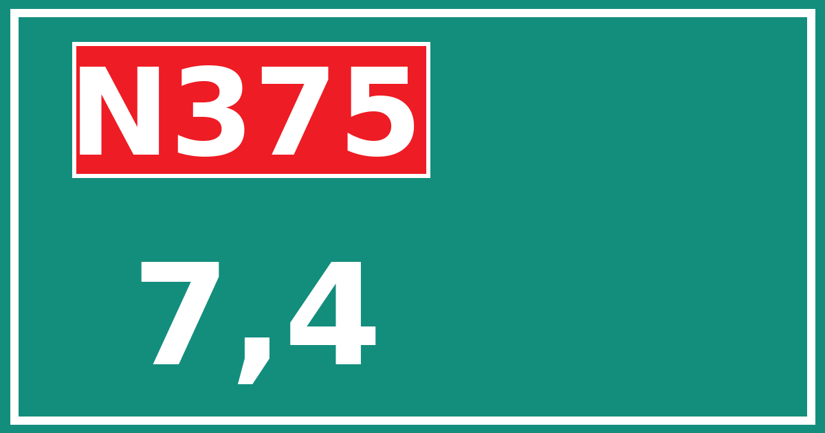 Hectometerbord N375 7,4