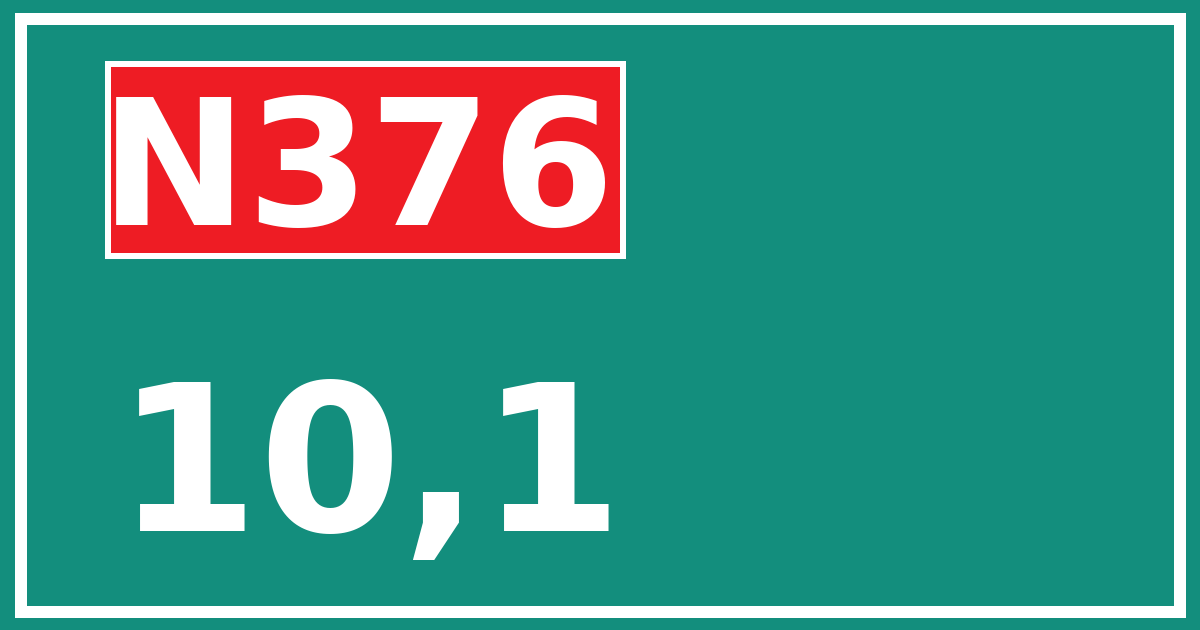 Hectometerbord N376 10,1