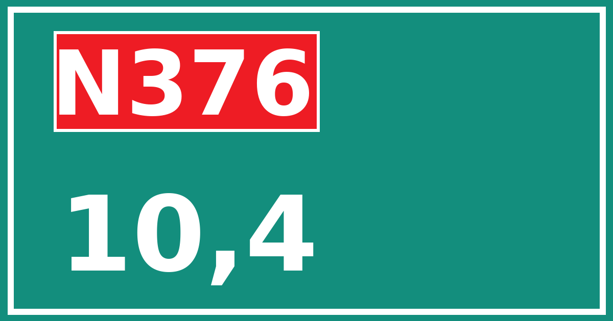 Hectometerbord N376 10,4