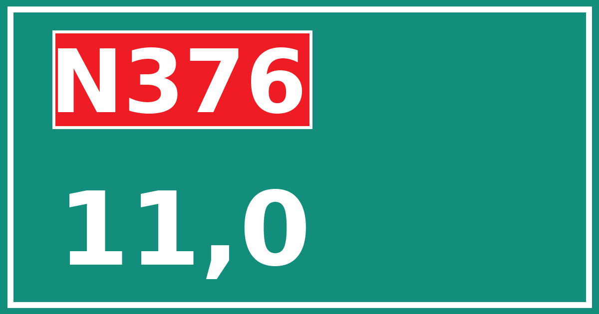 Hectometerbord N376 11,0