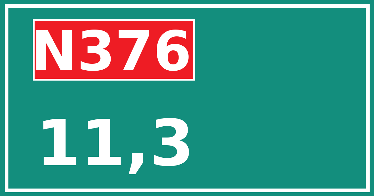 Hectometerbord N376 11,3