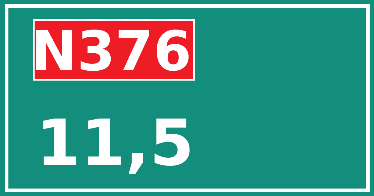 Hectometerbord N376 11,5